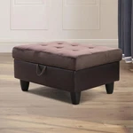 Dark Brown L-shape Microfiber Sectional Sofa Set With Ottoman For Living Room. Fixed Price $205.99.