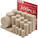 300 Pcs Beige Felt Furniture Pads Chair Leg Protectors Floor Scratch Guard. Fixed Price $16.99.