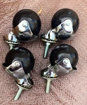 4 X Hooded 2 Inch Swivel Ball Casters - Bright Chrome = 5/16 Stem 18. Fixed Price $26.72.