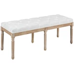 Homcom 46" End Of Bench, Upholstered Bedroom Cream White. Fixed Price $190.99.
