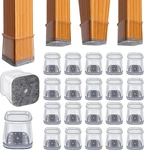24 Pc Chair Leg Floor Protectors Square,silicone Felt Furniture Pads Caps Covers. Fixed Price $14.14.