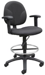 Boss Black Fabric Drafting Stools W/adj Arms & Footring Model # B1691-BK. Fixed Price $214.20.