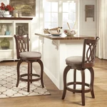 Piece Counter Stool Set Cherry Finish Wood Frame Gray Dining Room 24" Height. Fixed Price $355.00.
