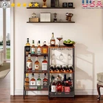 Unique Wine Rack Mini Bar Table Large Capacity Liquor Storage Three Tier Display. Fixed Price $85.10.