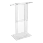 Oklahoma Sound Modern Acrylic Plastic Lectern With Shelf In Clear. Fixed Price $678.99.