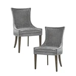 Signature Ultra Dining Chairs Set Of 2, Swoop Arm, Curved Back Chenille Uphol.... Fixed Price $488.39.