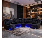 Leather Sectional Sofa Led Recliner. Fixed Price $2025.00.