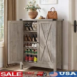 Shoe Cabinet W/ Adjustable Shelves Entryway Storage Organizer Wood Furniture New. Fixed Price $165.29.