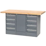 Global Industrial Workbench With Maple Square Edge Top 8 Drawers 1 Cabinet 60"W. Fixed Price $1158.04.