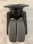Uchimura Casters Super Heavy-duty Swivel Dual 4" Dia Wheels. Black/gray. Fixed Price $124.00.