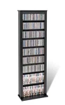 Solid Black Wood Multimedia Storage Tower Dvd Rack Cd Organize Slim Stand Holder. Fixed Price $206.90.