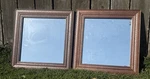 Pair 13 Square Vtg Solid Wood Framed Carved Accent Mirrors Thomasville 1980S. Fixed Price $95.00.