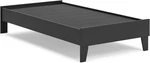 Ashley Socalle Twin Platform Bed, Metal Slats, No Box Spring, Black. Fixed Price $210.99.