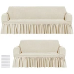 Fanfanwin 2 Pcs Sofa Slipcover Set For Couch Cushion With Skirt Dura. Fixed Price $30.00.