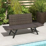 Wicker Outdoor Convertible Futon Couch Sofa Bed Patio Furniture For Porch Pool. Fixed Price $139.99.
