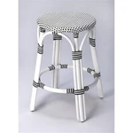 Butler Specialty Company Tobias Rattan Round 24" Counter Stool - White And Black. Fixed Price $204.91.