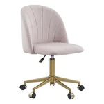 Pemberly Row Upholstered Adjustable Swivel Desk Chair Gold Legs Blush Pink. Fixed Price $121.57.