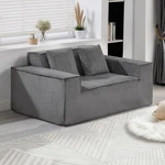 Vevor Loveseat Sofa 63-IN 2-SEATS Small Corduroy Couch No Assembly Required Gray. Fixed Price $345.99.