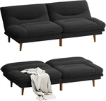Stylish Black Futon Sofa Bed With Adjustable Backrest For Home & Office. Fixed Price $241.99.