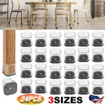 24 Pc Chair Leg Floor Protectors Square,silicone Felt Furniture Pads Caps Covers. Fixed Price $13.22.
