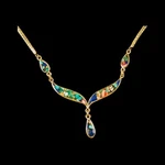 Whale Tail With Teardrop River Bed 14K Gold Pendant F&f Inc.. Fixed Price $224.40.