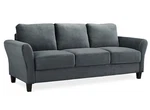 Lifestyle Solutions Alexa Sofa With Curved Arms, Gray Fabric, Couch. Fixed Price $475.00.