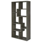 Coaster 10-SHELF Transitional Wood Geometric Bookcase In Gray. Fixed Price $229.17.