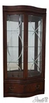66559EC: Thomasville 2 Door Curio Cabinets W. Curved Etched Glass. Fixed Price $1695.00.