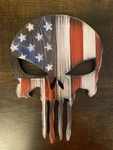 Wooden Carved American Flag Skull Punisher Sign 10 X 7 Wall Decor. Fixed Price $29.50.