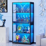 Brottar 4-TIER Display Cabinet Curio With Glass Doors + 3-COLOR Lights. Fixed Price $199.99.