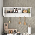 Wall Mounted Coat Rack With 4 Dual Hooks Living Room Wooden Storage Shelf. Fixed Price $149.99.