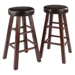 Winsome Maria 25.6" Solid Wood Counter Stool Espresso And Walnut (set Of 2). Fixed Price $114.78.