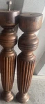 Antique Oak Salvage Wood Fluted Turned Table Legs Thick Farm 24" X 3.75 Craft. Fixed Price $50.00.