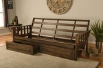 Kodiak Tucson Queen Futon In Rustic Brown Walnut W/ Drawers (frame Only). Fixed Price $579.00.