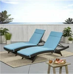 Blue Out Door Chaise Lounge Cushion Set Of 2 Christopher Knight Home Pillow Ties. Fixed Price $193.18.