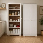Cabinet Pantry 2 Doors Solid Wood White- By From The Tree Furniture. Fixed Price $343.16.