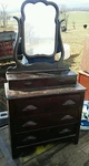 024 Antique Dresser Late 1800'S 1900'S Dark Oak Mirror Dove Tail Gentleman. Fixed Price $375.00.