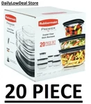 Rubbermaid Premier Storage Containers 20-PIECE Microwave/freezer Safe, Bpa. Fixed Price $39.77.