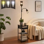 Floor Lamp With End Table, Attached, Bedside Nightstand .... Fixed Price $94.06.