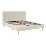 Novogratz Holly Upholstered Wingback Bed Frame Queen Ivory Velvet. Fixed Price $505.25.