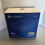 Etekcity Twin Raised Air Bed W/ Built-in Pump 75X39X18 Blue/white EAM-DT1. Fixed Price $25.00.