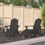 Vidaxl Patio Adirondack Chairs 2 Pcs With Footstools Hdpe Anthracite. Fixed Price $441.56.