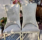 Uttermost Selam Flax Linen Modern Wingback Accent Chair Used. Fixed Price $550.00.