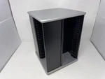 Vintage Wood Cd Rotating Media Storage Tower Rack Grey Top Holds 100. Fixed Price $39.99.