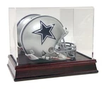 Saf-t-gard Deluxe Acrylic Wood Base Mini Helmet Display Case W/ Mirror Back. Fixed Price $25.95.