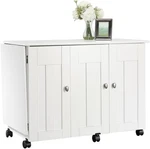 Folding Sewingtable & Craft Cart Storage Cabinet, Soft White. Fixed Price $423.99.
