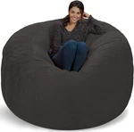 Giant 6' Memory Foam Bean Bag Chair - Soft Grey Microfiber Sofa. Fixed Price $383.99.