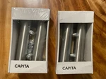 X2 New Ikea Capita Console Riser Legs Pair Brushed Stainless 400.511.96. Fixed Price $73.35.