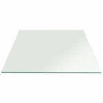 Fab Glass And Mirror Square Clear Table Top With Flat Polish Edge Tempered. Fixed Price $153.11.