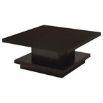 Cappuccino Finish Geometric Pedestal Coffee Cocktail Table Living Room Furniture. Fixed Price $249.00.